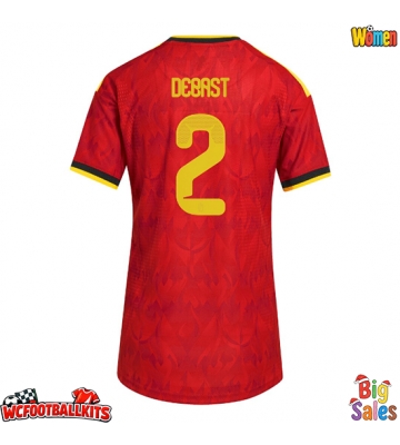 Belgium Zeno Debast #2 Replica Home Stadium Shirt for Women World Cup 2026 Short Sleeve